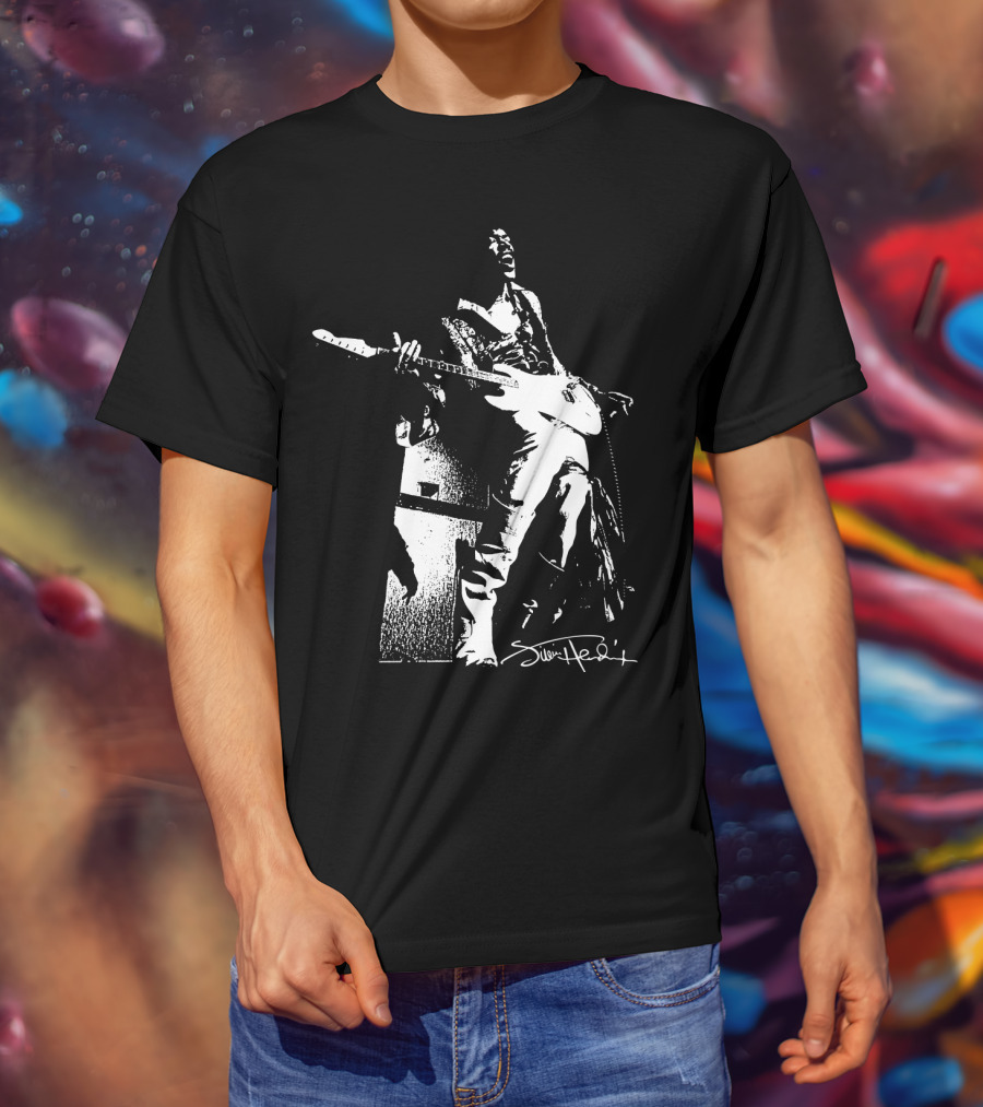 Jimi Hendrix Signature Electric Guitar Performance T-Shirt
