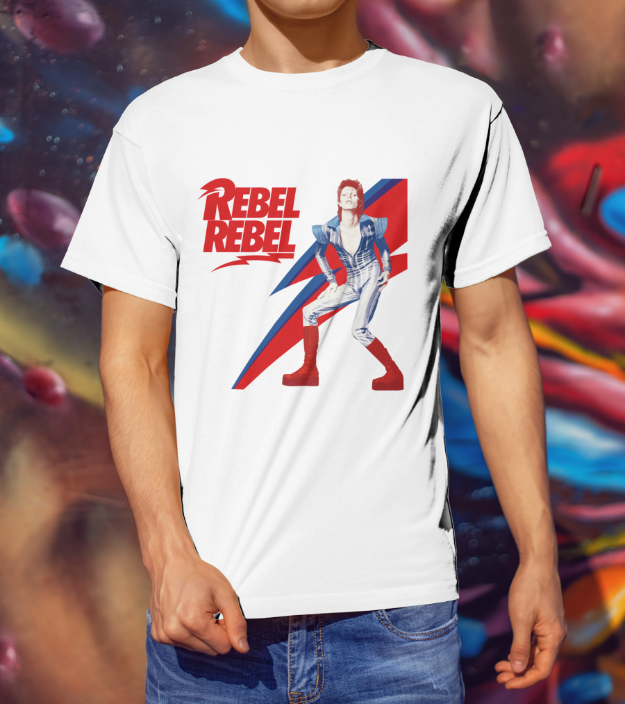 Rebel Rebel Iconic Lightning Bold Style T-Shirt
