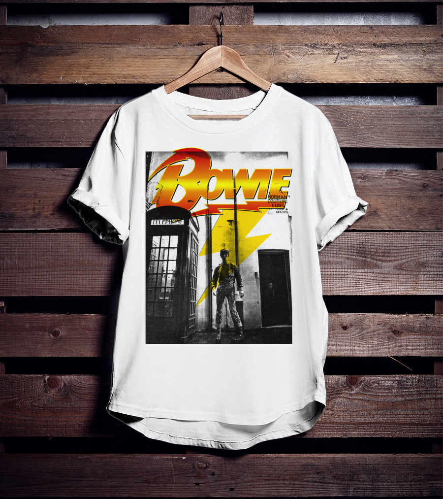 Bowie Norman Couture Furs Telephone Box Lightning Bolt T-Shirt