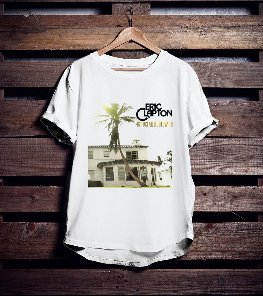 Eric Clapton 461 Ocean Boulevard Album Cover Palm Tree House T-Shirt