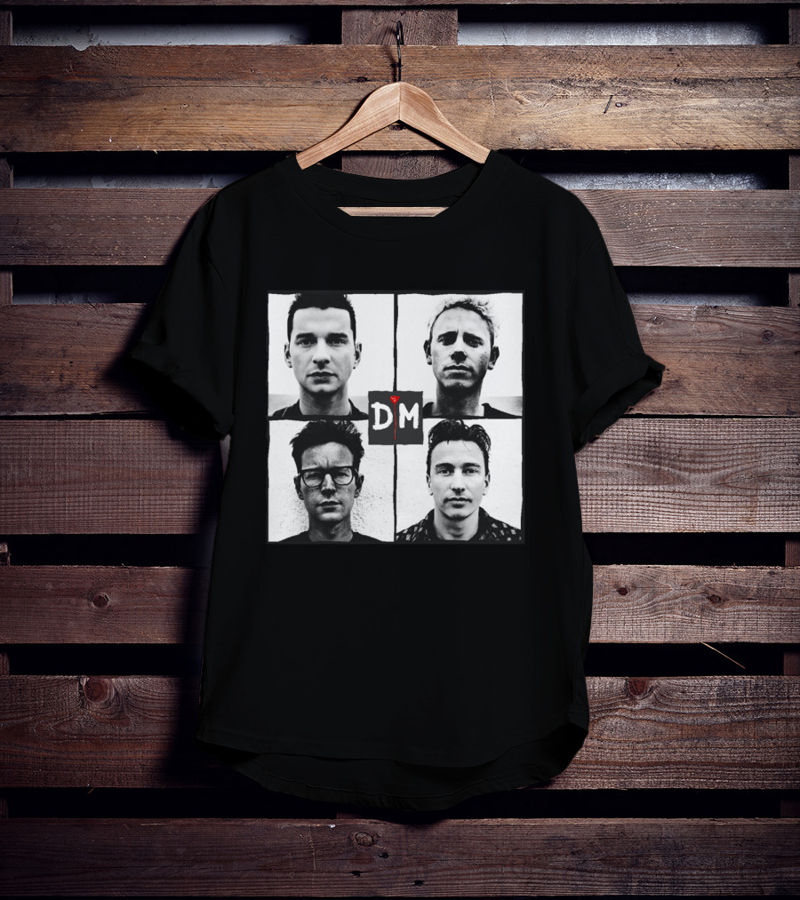 Depeche Mode Band Members Black And White Square Grid D M T-Shirt