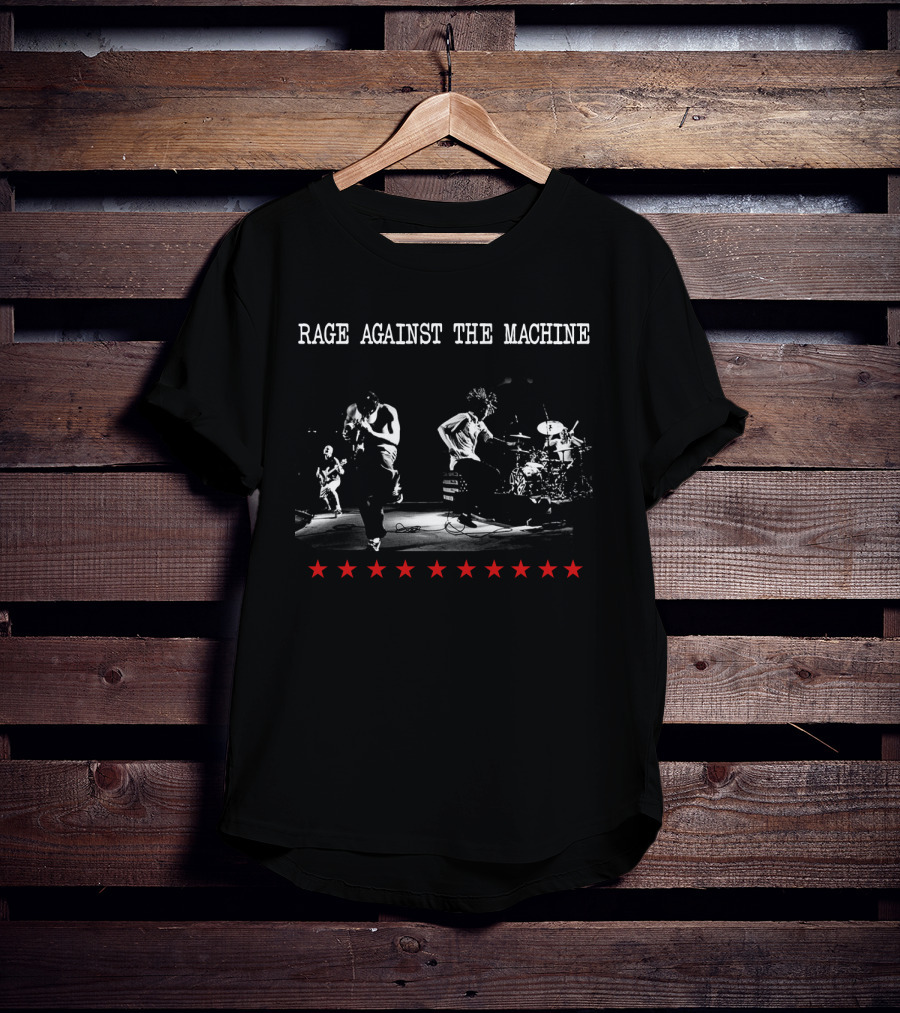 Rage Against The Machine Live Performance With Red Stars T-Shirt
