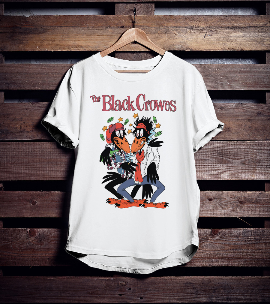 The Black Crowes Comic Duo With Stars And Spirals T-Shirt
