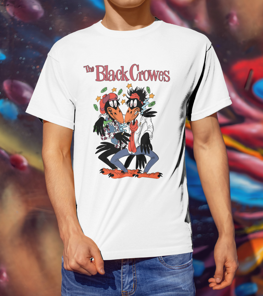 The Black Crowes Comic Duo With Stars And Spirals T-Shirt