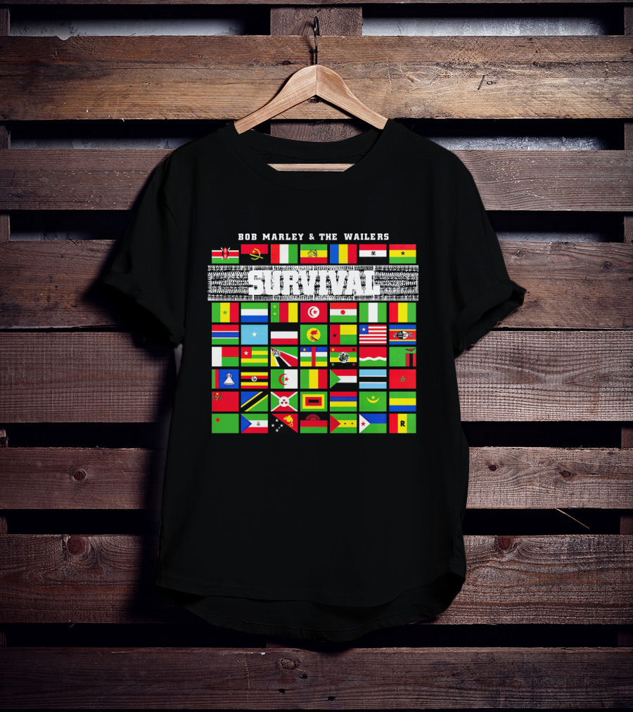 Bob Marley & The Wailers Survival Album Flags T-Shirt