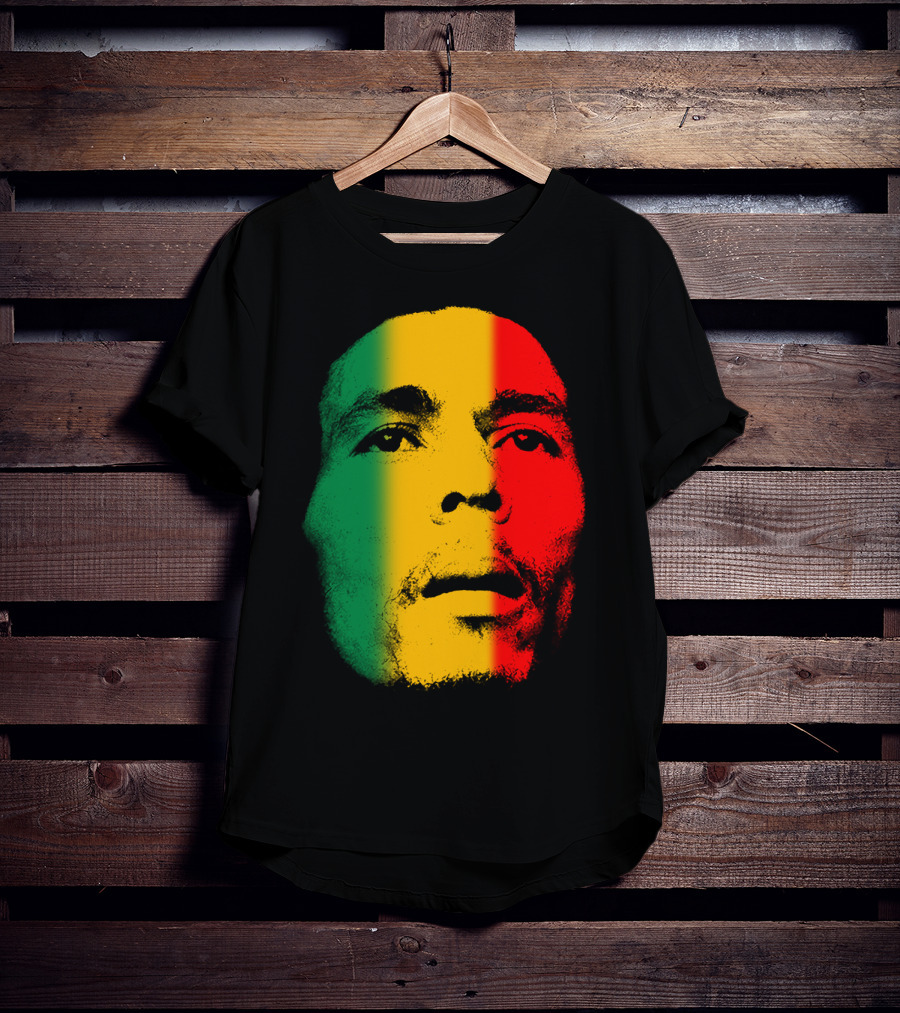 Bml Rasta Face Green Yellow Red T-Shirt