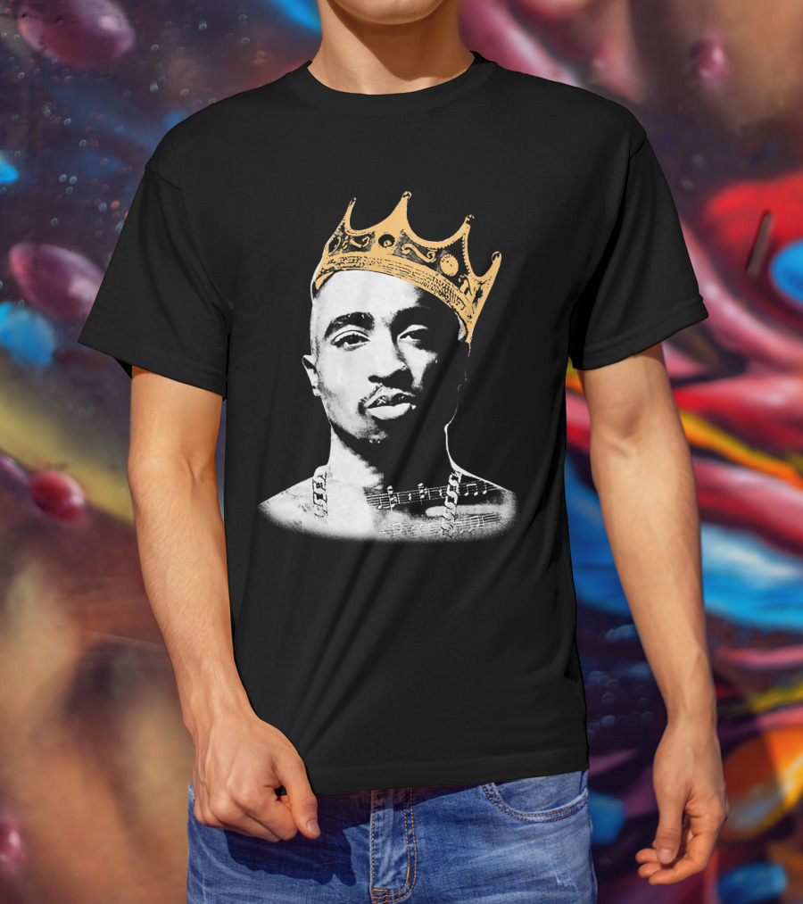 King Tupac Shakur Wearing Crown Tpsk T-Shirt