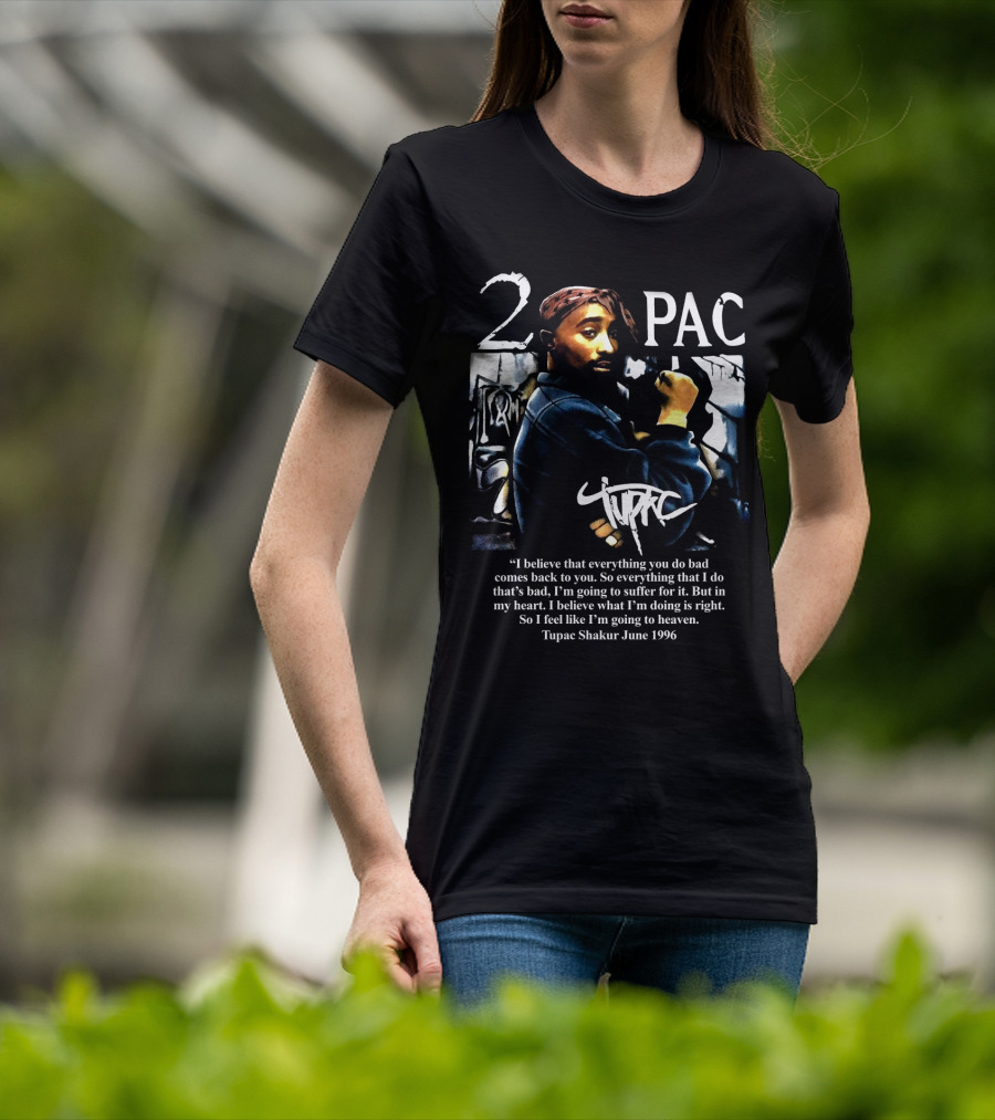 2Pac Shakur Quote June 1996 Graffiti Portrait T-Shirt