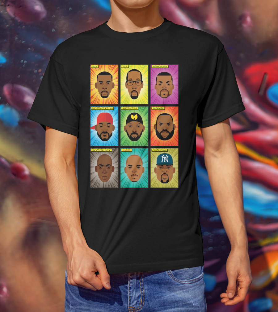 Wu-Tang Clan Gza Rza Method Man Ghostface Killah Masta Killa Raekwon Inspectah Deck U-God Cappadonna Portraits T-Shirt