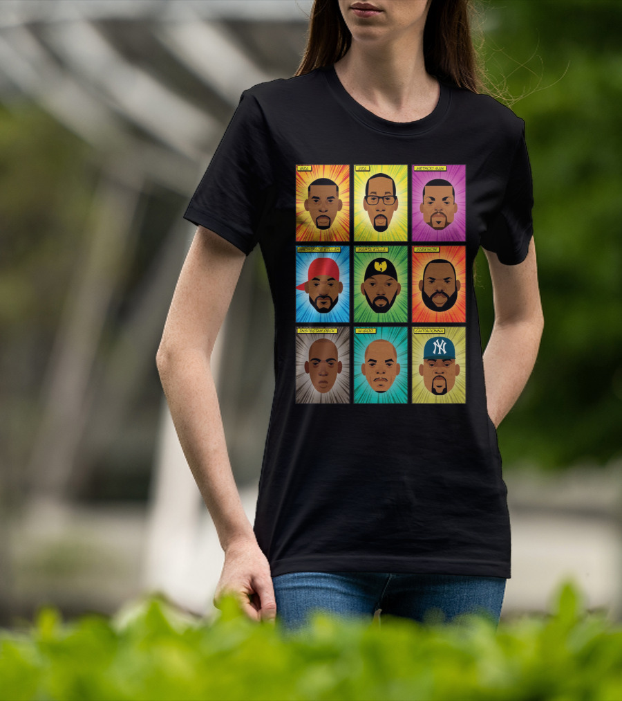 Wu-Tang Clan Gza Rza Method Man Ghostface Killah Masta Killa Raekwon Inspectah Deck U-God Cappadonna Portraits T-Shirt