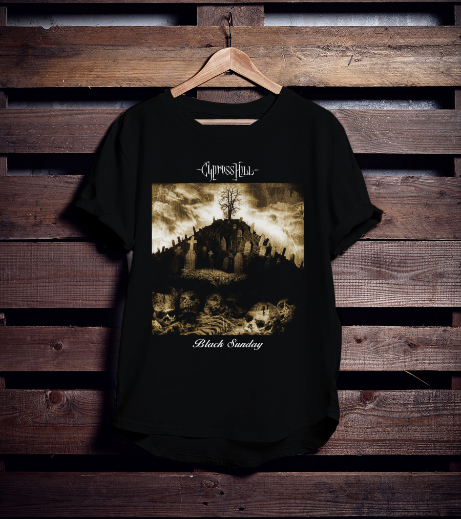 Cypress Hill Black Sunday Graveyard Skulls T-Shirt