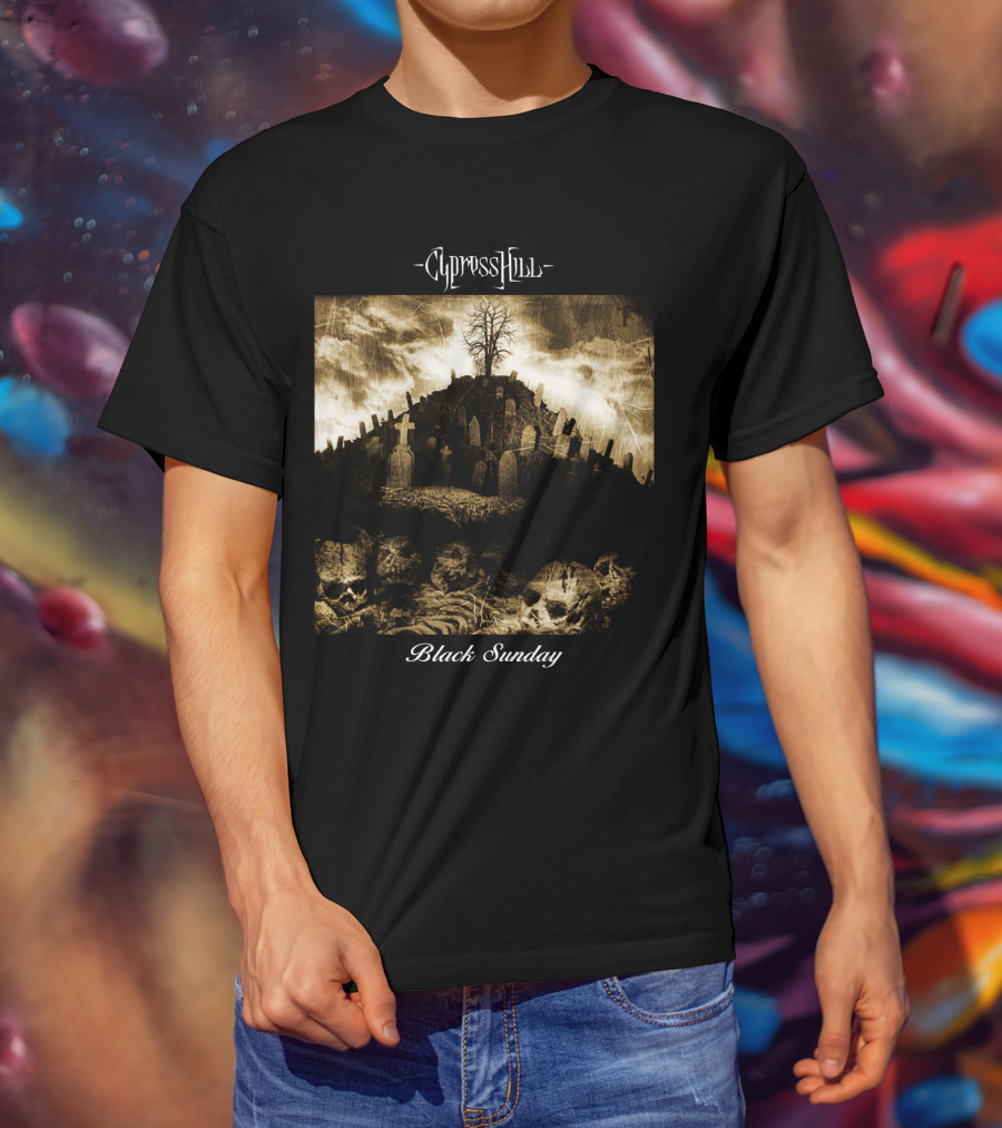 Cypress Hill Black Sunday Graveyard Skulls T-Shirt