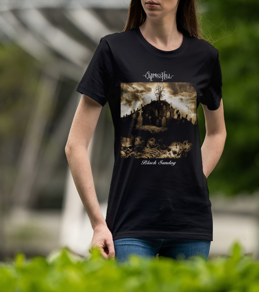 Cypress Hill Black Sunday Graveyard Skulls T-Shirt