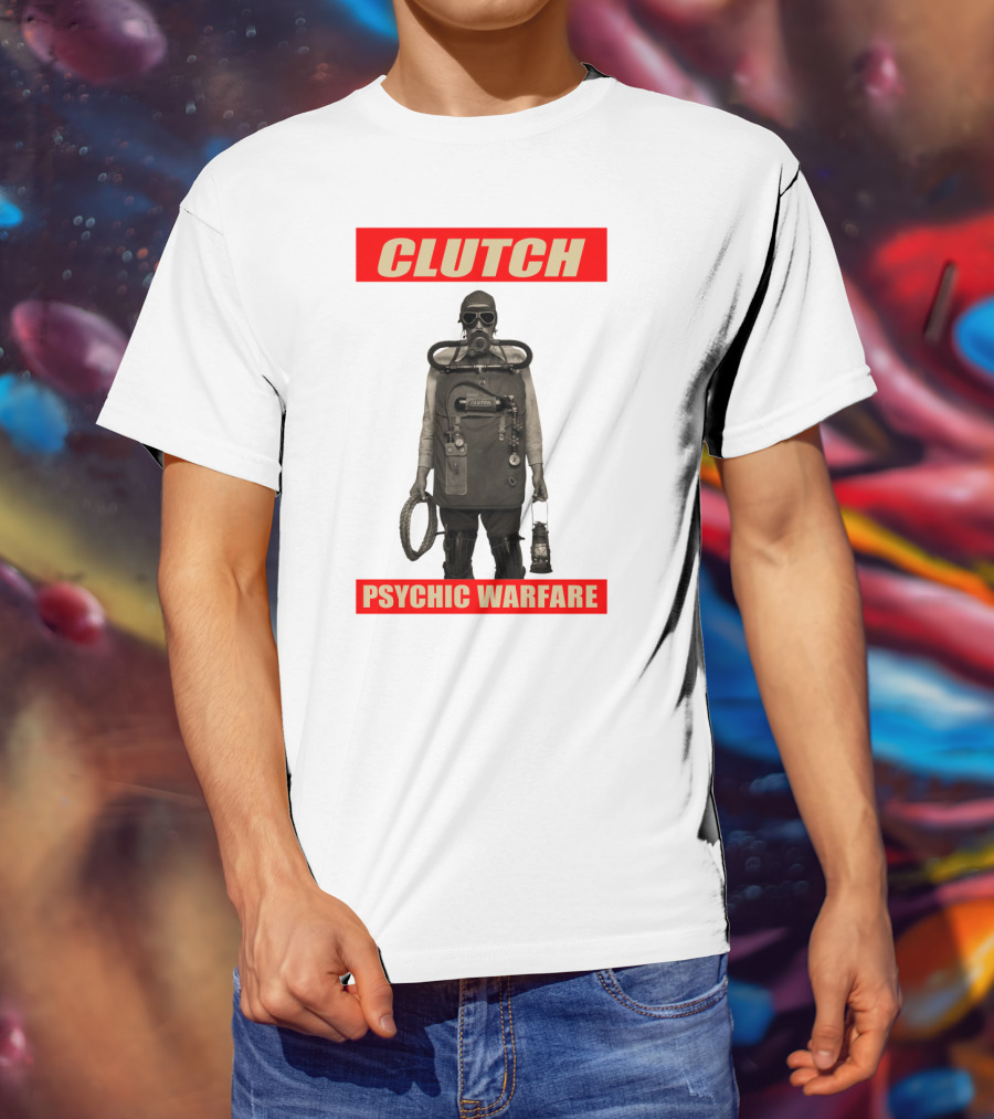 Clutch Psychic Warfare Vintage Gas Mask And Gear T-Shirt