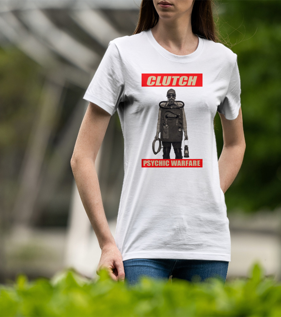 Clutch Psychic Warfare Vintage Gas Mask And Gear T-Shirt