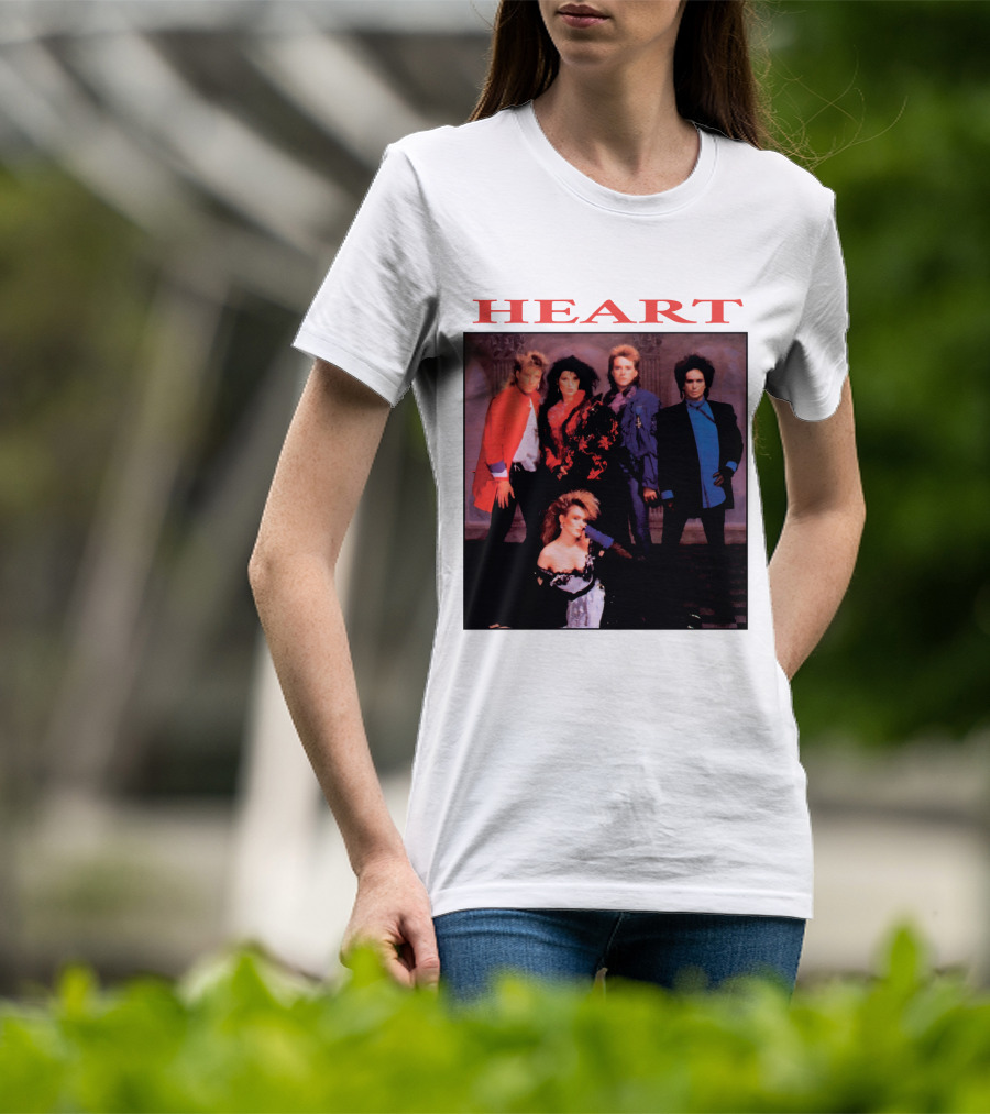Heart Band Group Photo With Bold Red T-Shirt