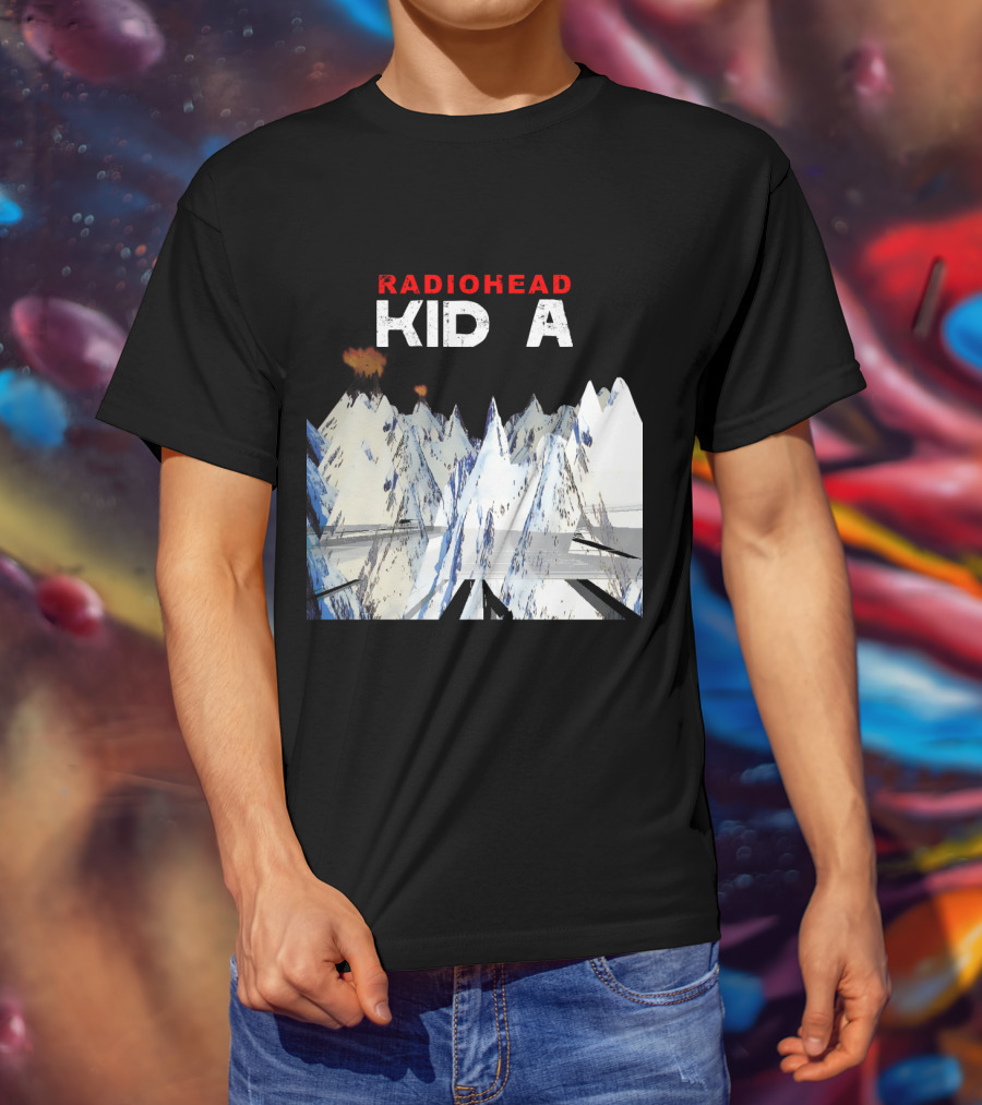 Radiohead Kid A Snow-Capped Mountain Explosion Scene T-Shirt