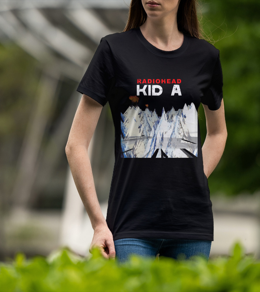 Radiohead Kid A Snow-Capped Mountain Explosion Scene T-Shirt