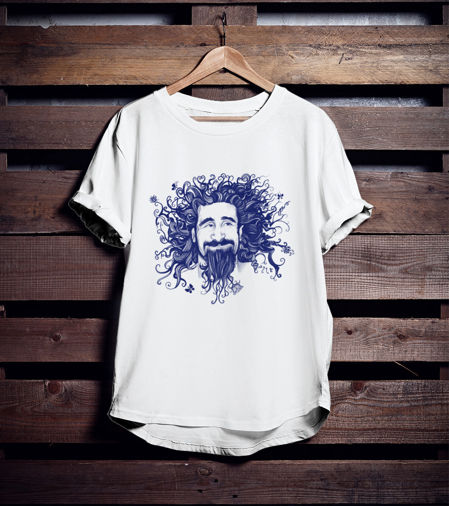 Soad Serj Tankian Psychedelic Blue Illustration T-Shirt