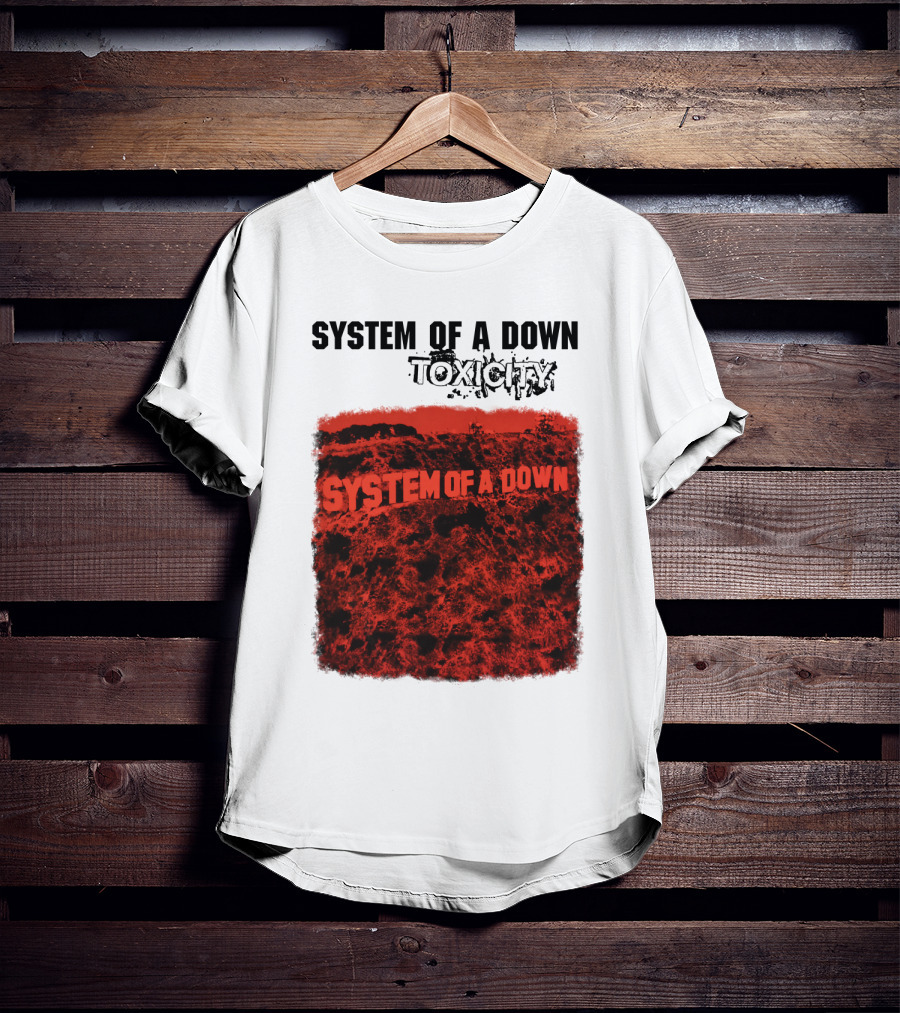 System Of A Down Toxicity Album Cover Red T-Shirt