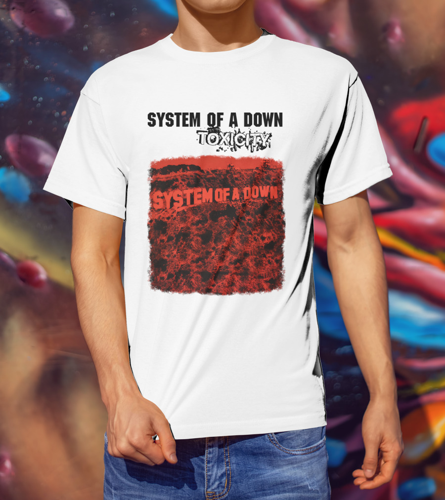 System Of A Down Toxicity Album Cover Red T-Shirt
