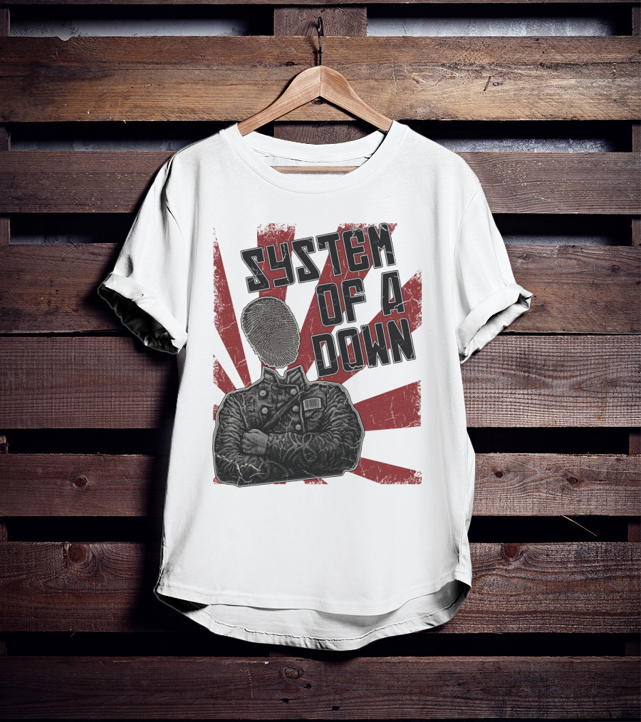 System Of A Down Fingerprint Face Soldier T-Shirt