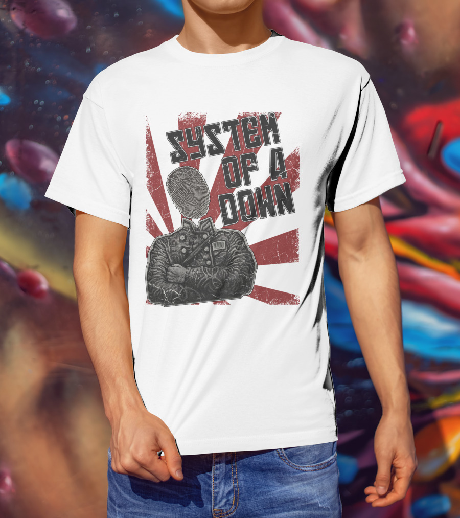 System Of A Down Fingerprint Face Soldier T-Shirt