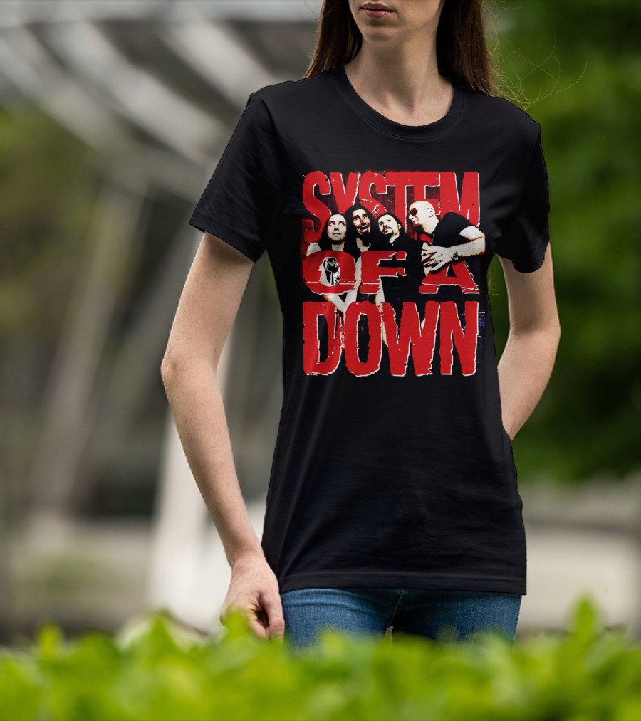 System Of A Down Band Members Red T-Shirt