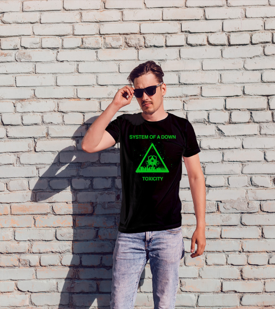 System Of A Down Toxicity Gas Mask Triangle T-Shirt