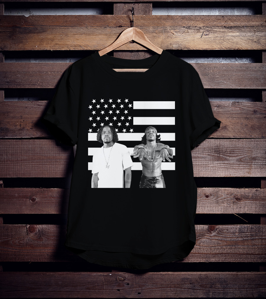 Outkast American Flag Style Black And White Duo T-Shirt