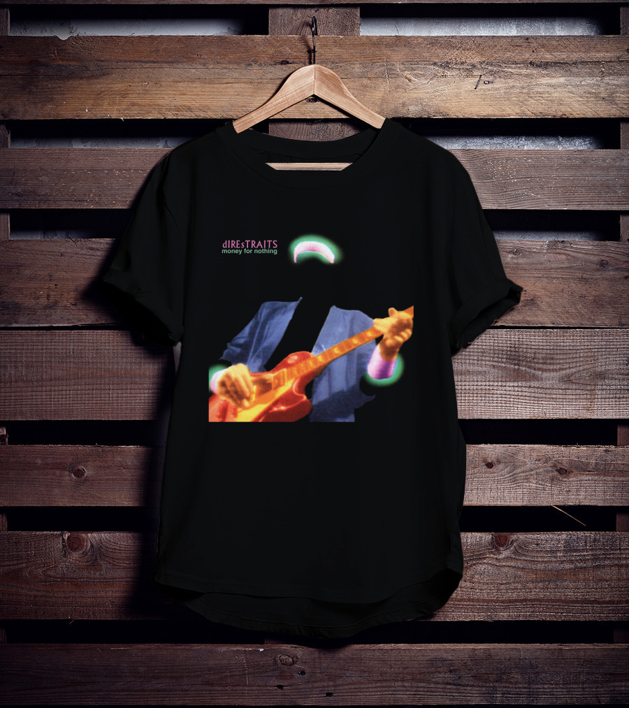 Dire Straits Money For Nothing Iconic Neon Guitar T-Shirt