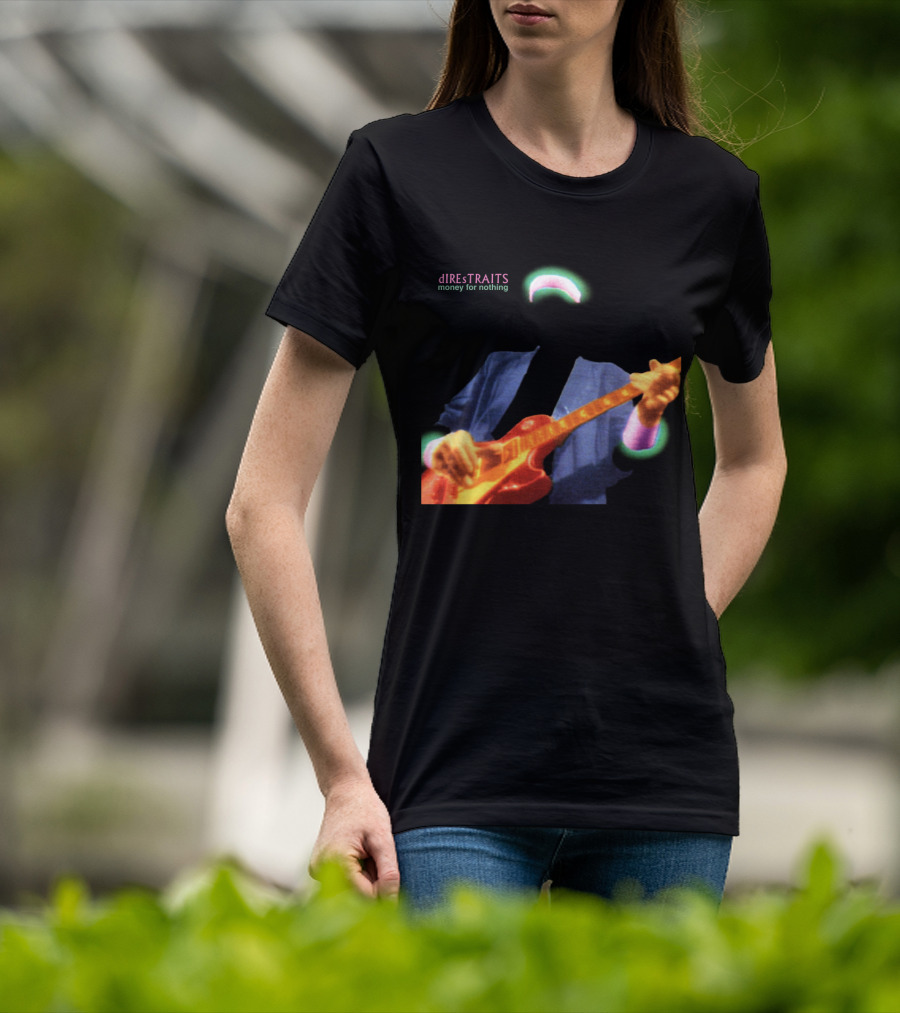 Dire Straits Money For Nothing Iconic Neon Guitar T-Shirt