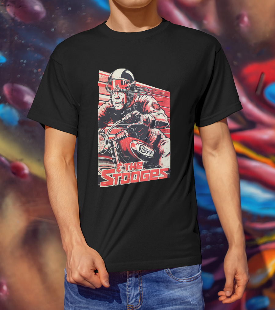 Iggy & The Stooges Motorcycle Racer Retro Art T-Shirt