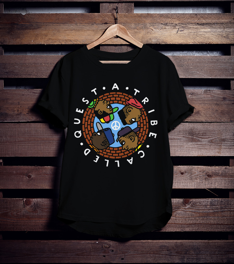 A Tribe Called Quest Peace Symbol Characters In Circle T-Shirt