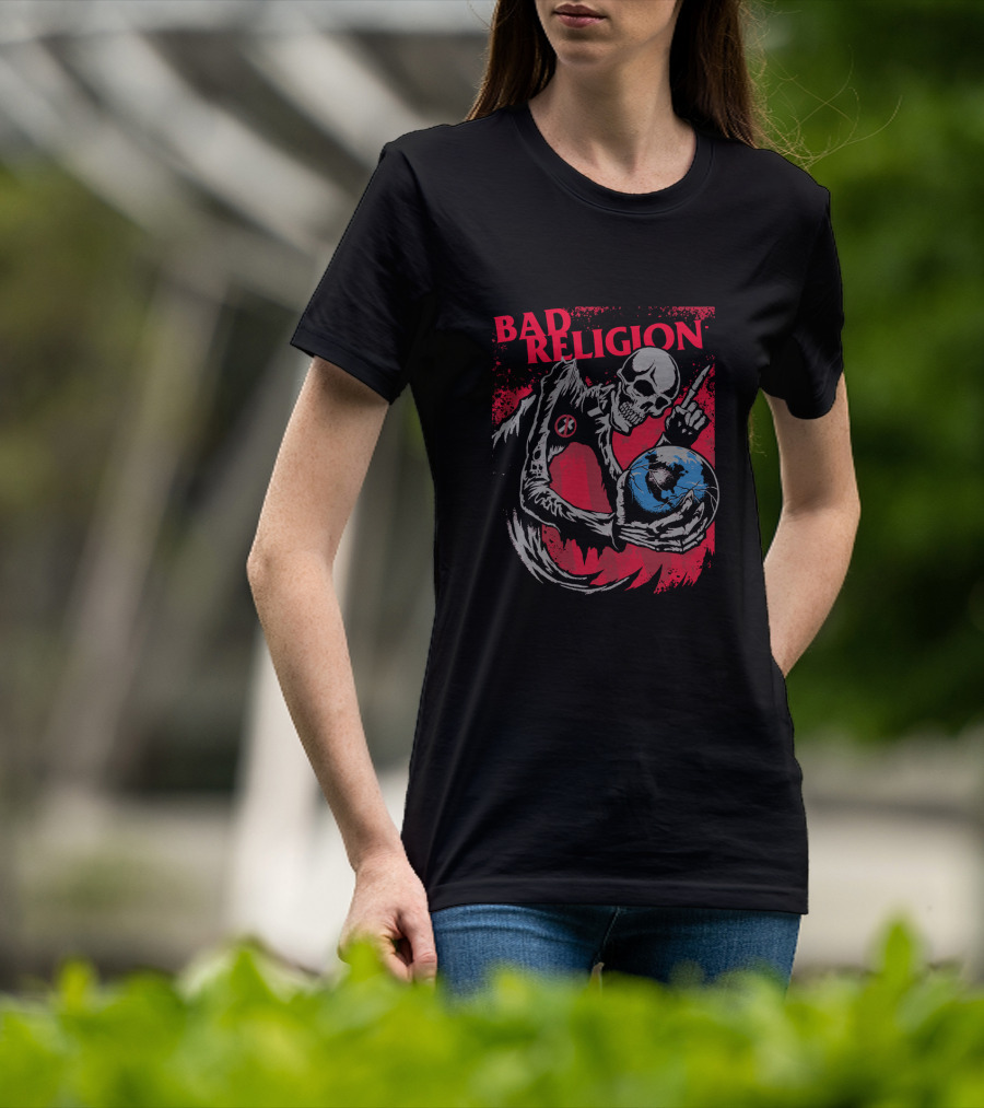 Bad Religion Grim Reaper Holding Earth T-Shirt