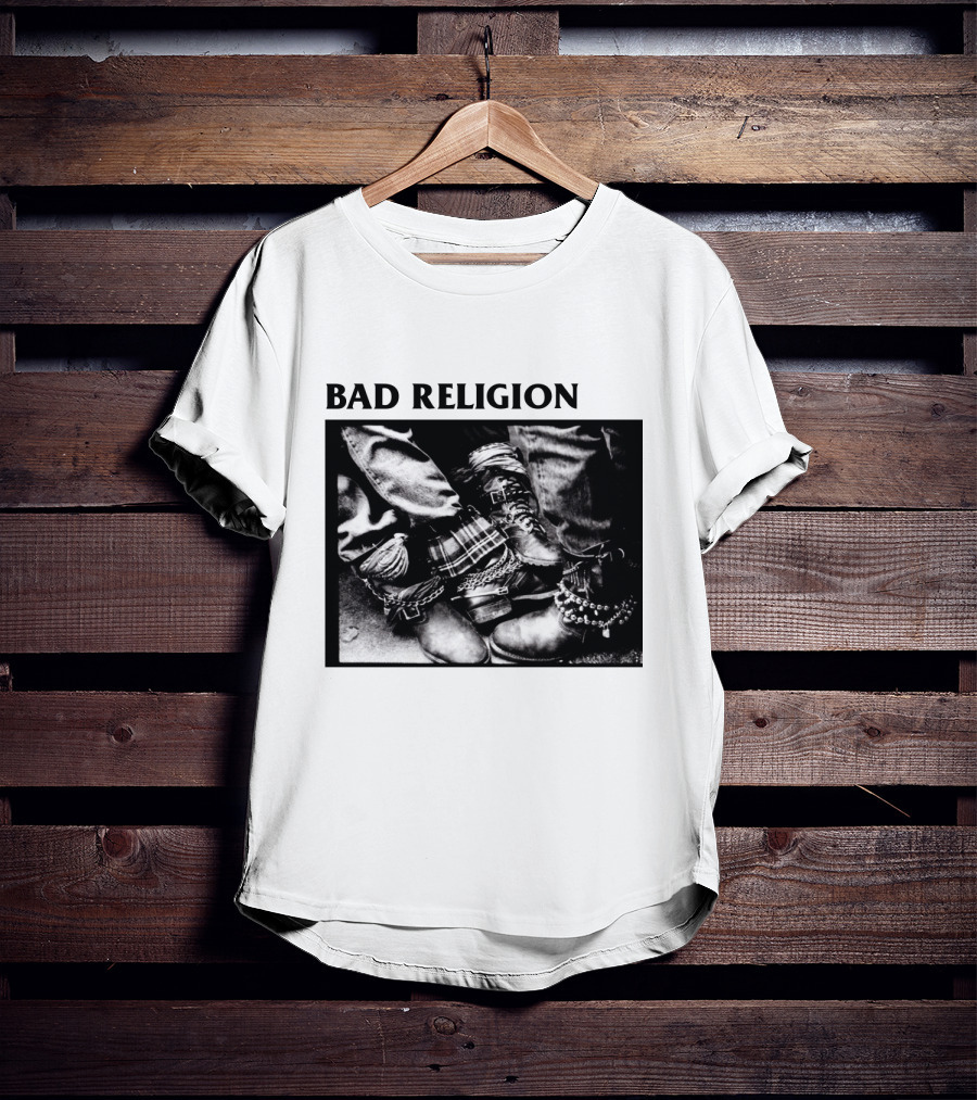 Bad Religion Band Punk Rock Boot Chains And Plaid Pants T-Shirt