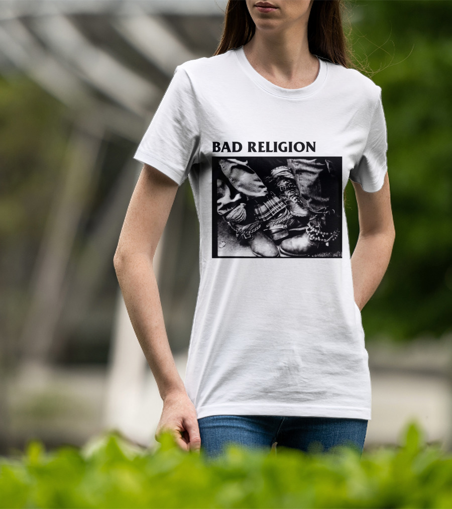 Bad Religion Band Punk Rock Boot Chains And Plaid Pants T-Shirt