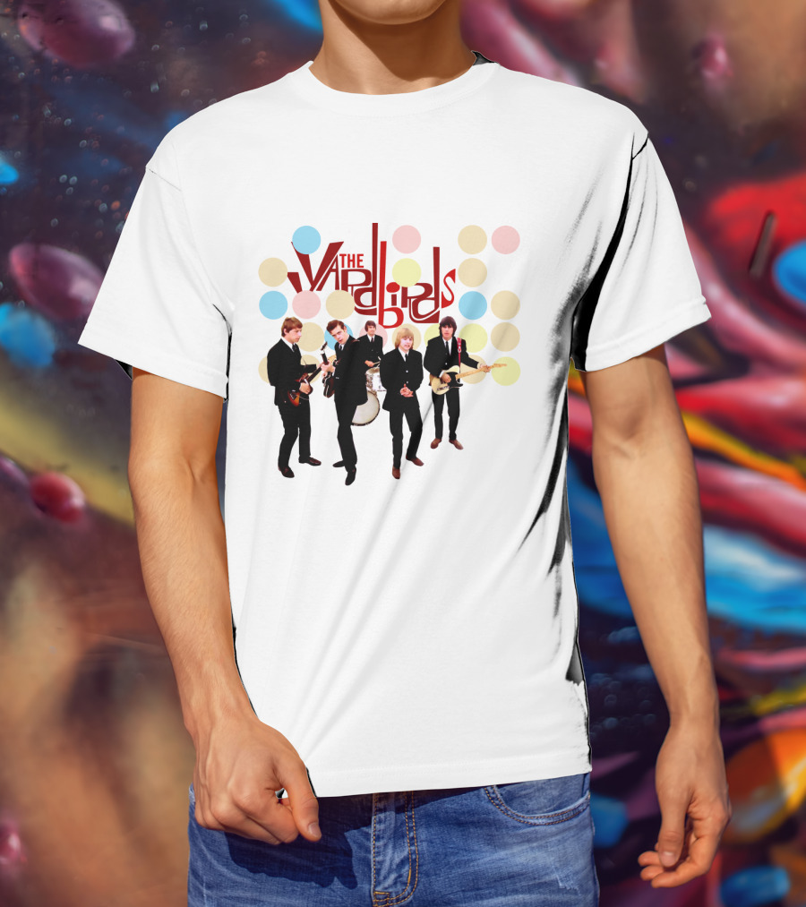 The Yardbirds Band Members With Guitars And Drums T-Shirt