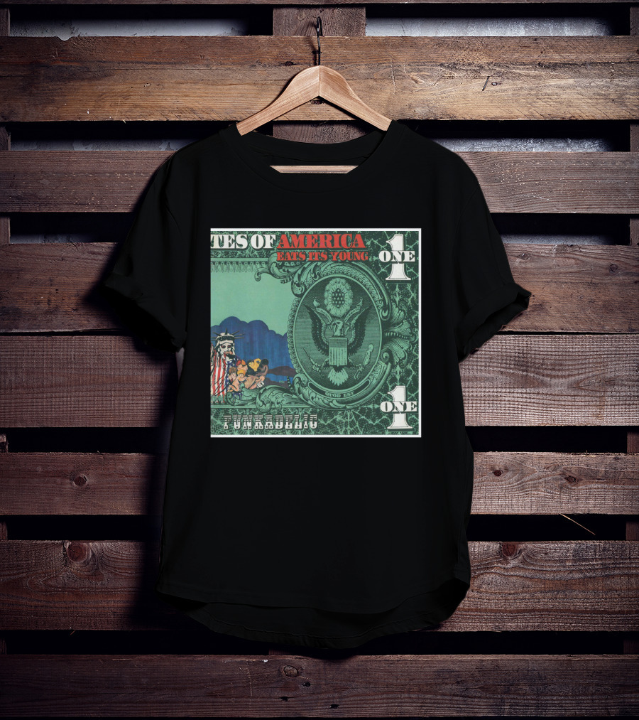 Fkdl United States Of America Eats Its Young Currency Satire T-Shirt