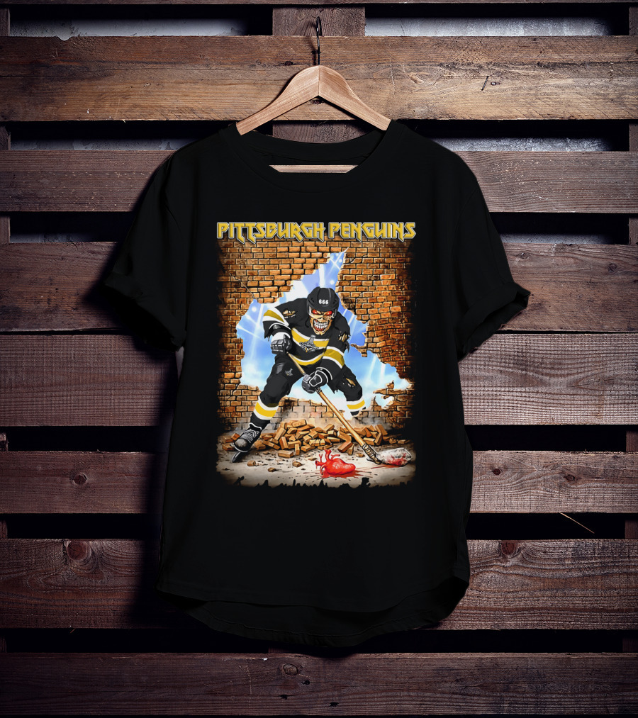 Pittsburgh Penguins Skeleton Hockey Breakthrough T-Shirt