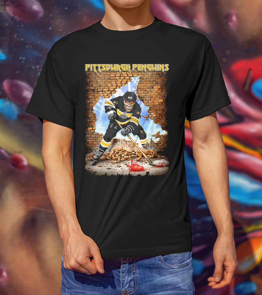 Pittsburgh Penguins Skeleton Hockey Breakthrough T-Shirt