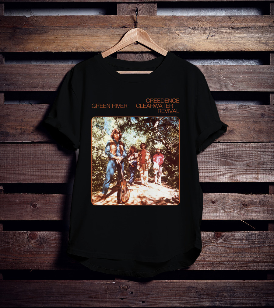 Creedence Clearwater Revival Green River Album Cover Group Photo T-Shirt