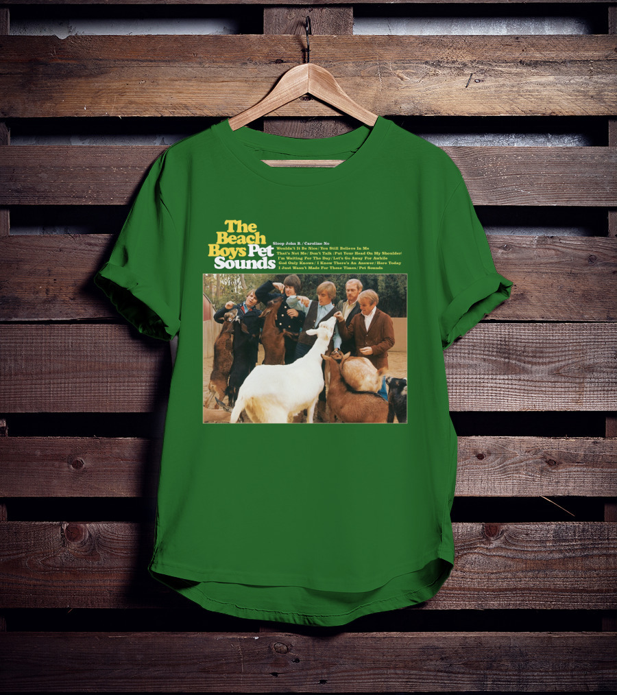 The Beach Boys Pet Sounds Album Cover With Song List And Band Members With Animals T-Shirt