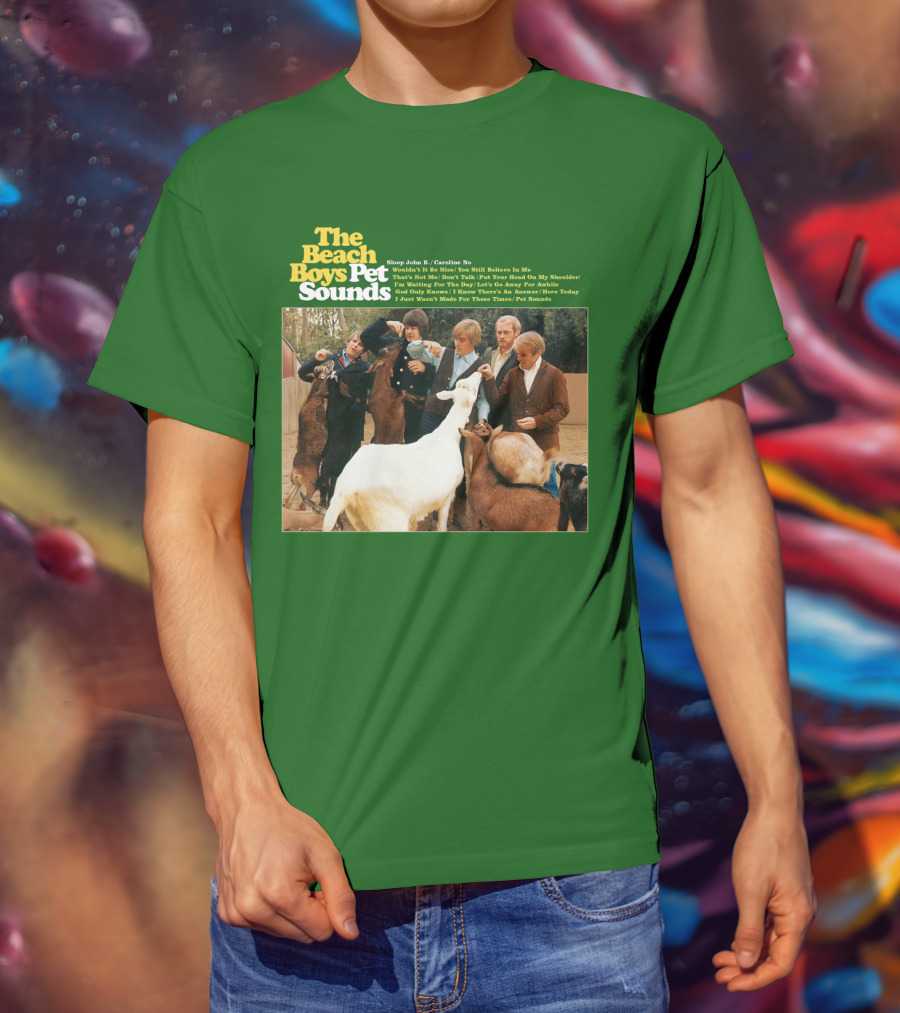 The Beach Boys Pet Sounds Album Cover With Song List And Band Members With Animals T-Shirt