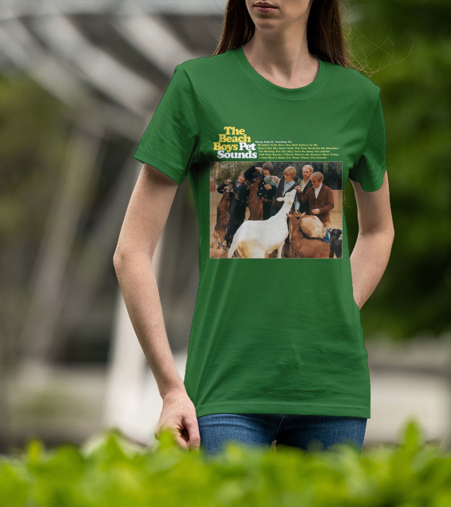 The Beach Boys Pet Sounds Album Cover With Song List And Band Members With Animals T-Shirt