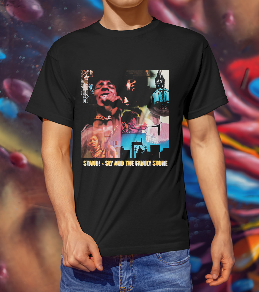 Stand Sly And The Family Stone Vintage Collage T-Shirt