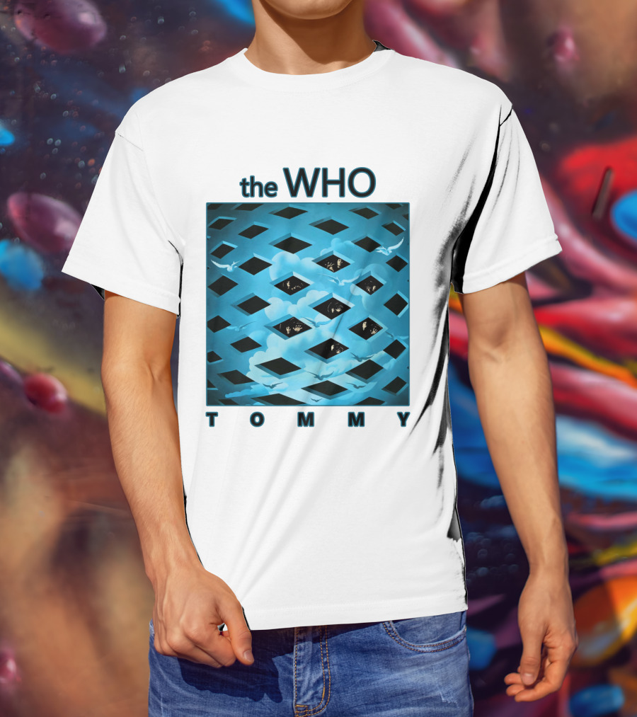 The Who Tommy Album Cover Art Blue Lattice T-Shirt
