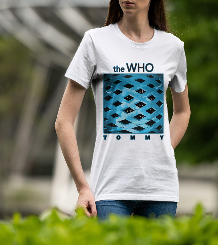 The Who Tommy Album Cover Art Blue Lattice T-Shirt