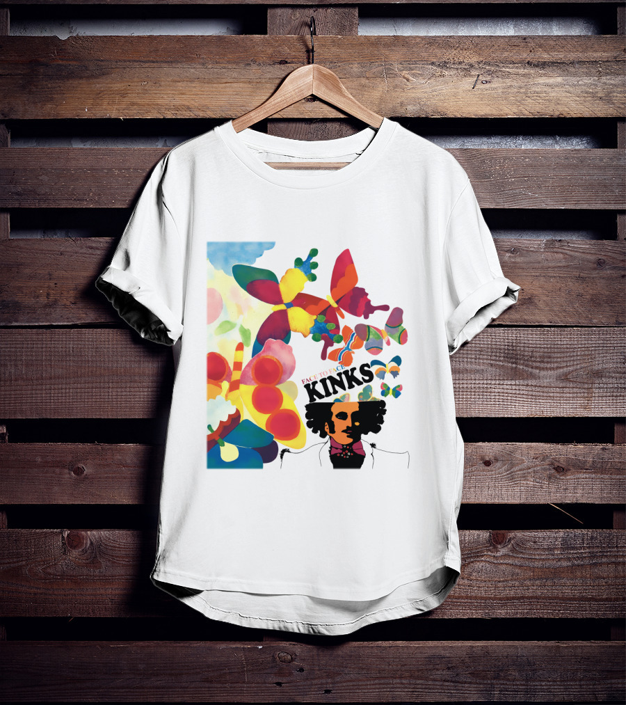 The Kinks Face To Face Colorful Butterflies And Psychedelic T-Shirt
