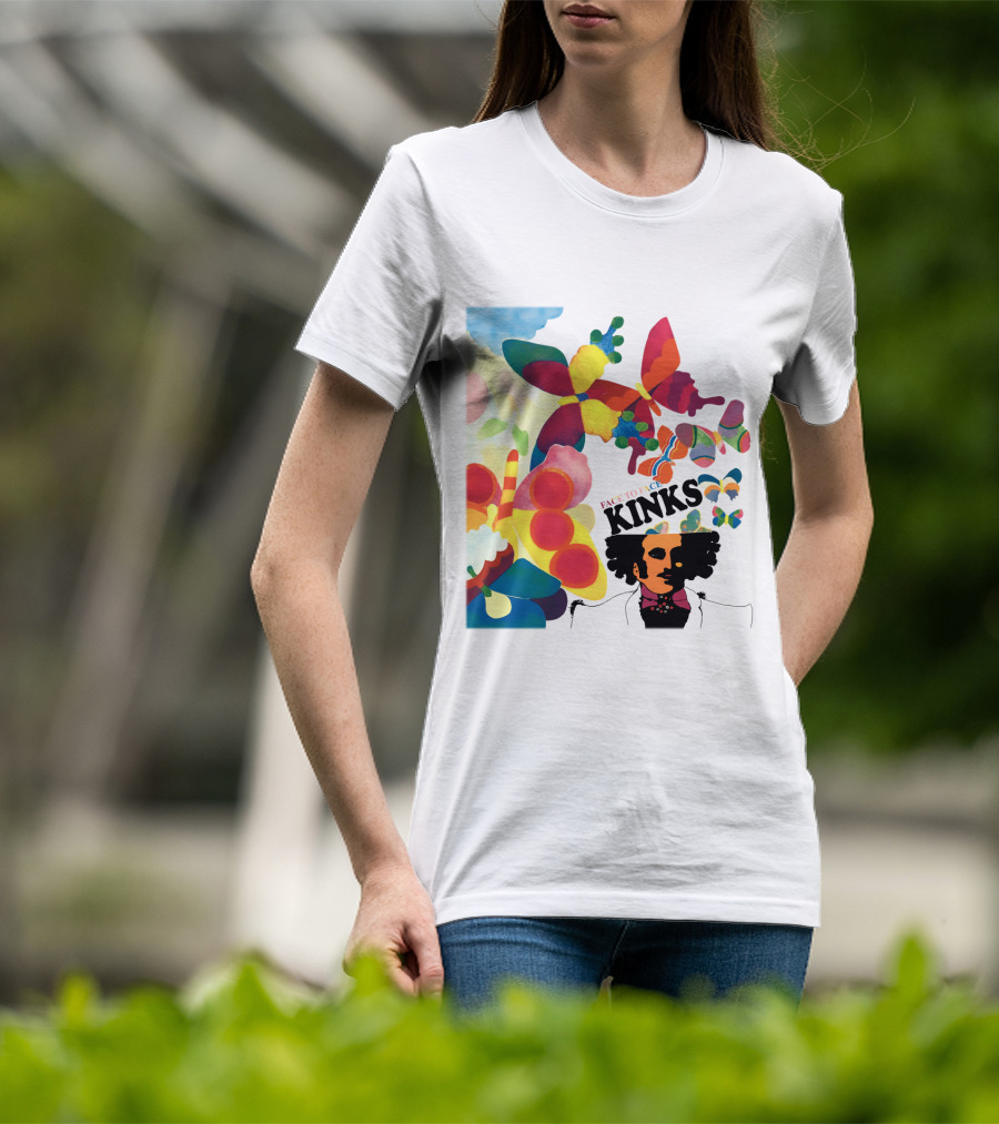 The Kinks Face To Face Colorful Butterflies And Psychedelic T-Shirt
